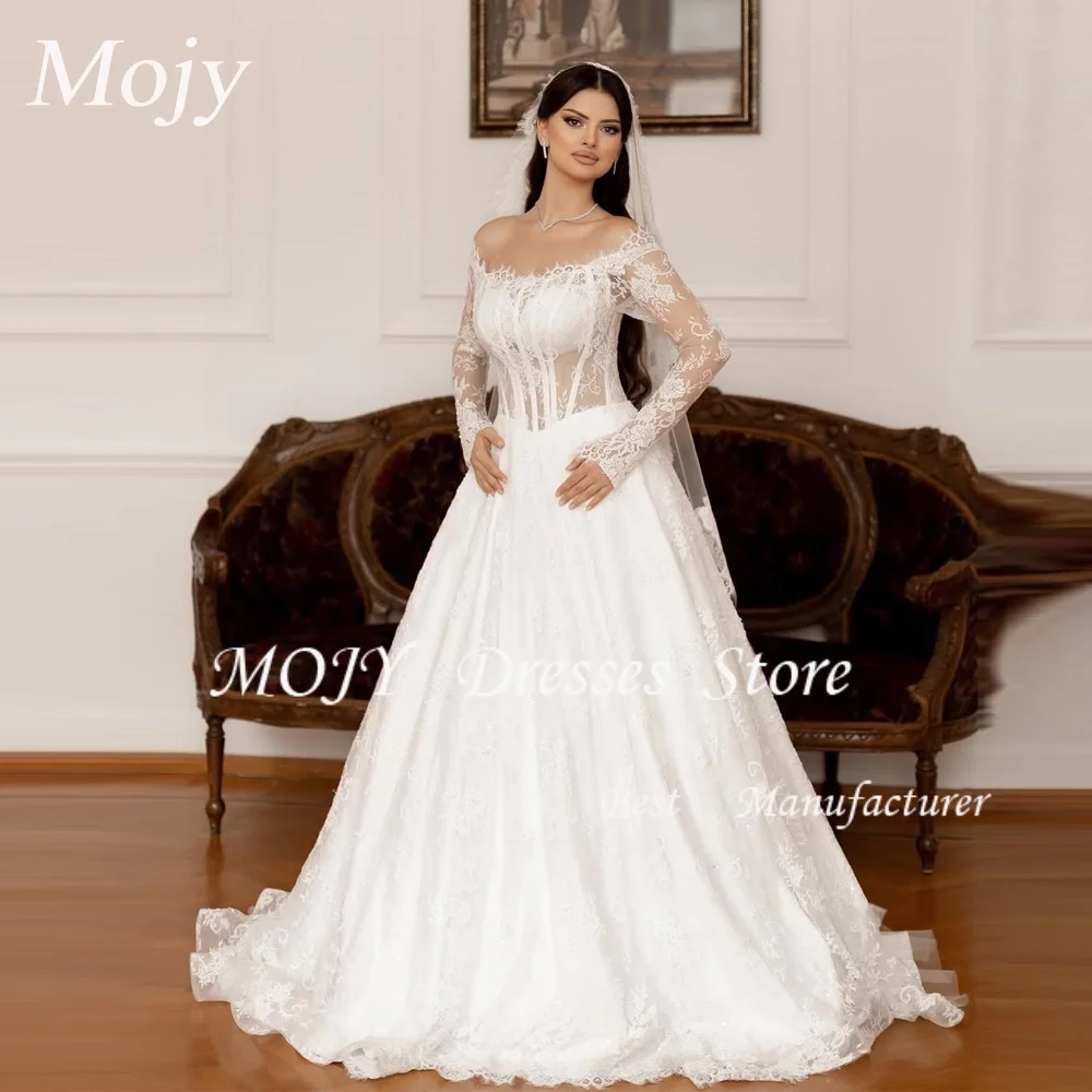 Mojy Full Sleeves Vintage White Lace Wedding Dress Sweetheart Corset A-Line Floor Length Bridal Gown Customzied Vestido de novia
Mojy Full Sleeves Vintage White Lace Wedding Dress Sweetheart Corset A-Line Floor Length Bridal Gown Customzied Vestido de novia