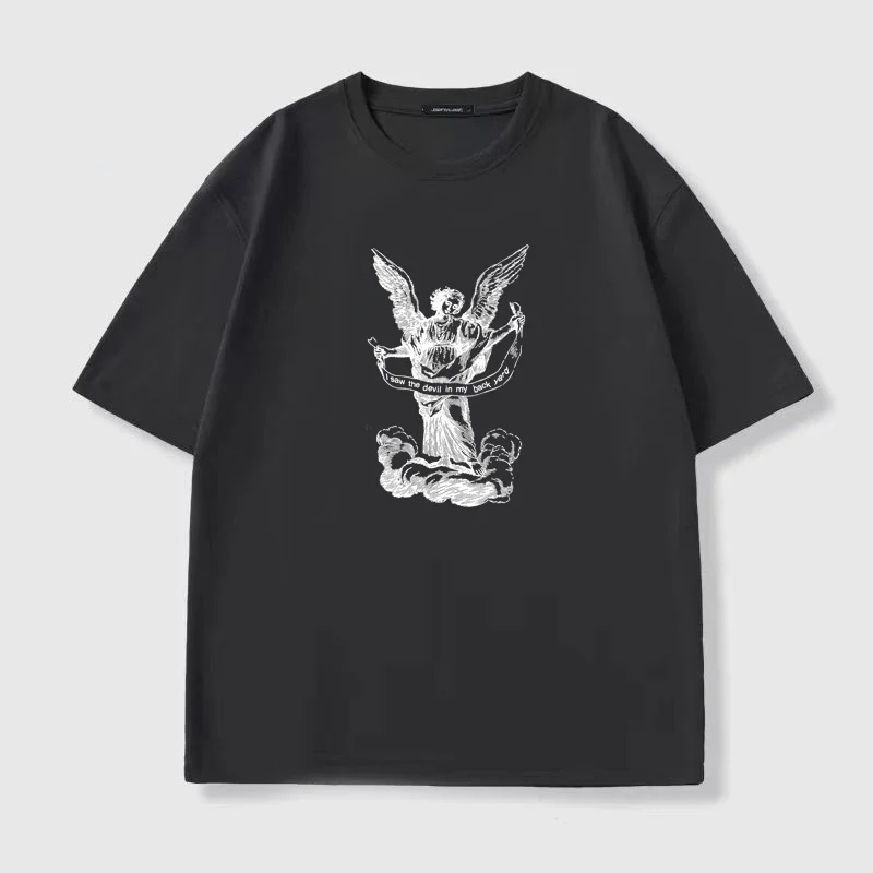 Футболка для мужчин, модная повседневная хлопковая футболка на четыре сезона, темная футболка в стиле хип-хоп в стиле аниме, футболка с короткими рукавами и принтом большого размера, топы Y2k
Футболка для мужчин, модная повседневная хлопковая футболка на четыре сезона, темная футболка в стиле хип-хоп в стиле аниме, футболка с короткими рукавами и принтом большого размера, топы Y2k