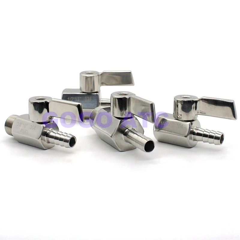 304 SS Mini Ball Valve with Handle 2-Way Pipe Pagoda Adapter Female Male Stainless Steel for 7mm 8mm 10mm 12mm Diameters
304 SS Mini Ball Valve with Handle 2-Way Pipe Pagoda Adapter Female Male Stainless Steel for 7mm 8mm 10mm 12mm Diameters