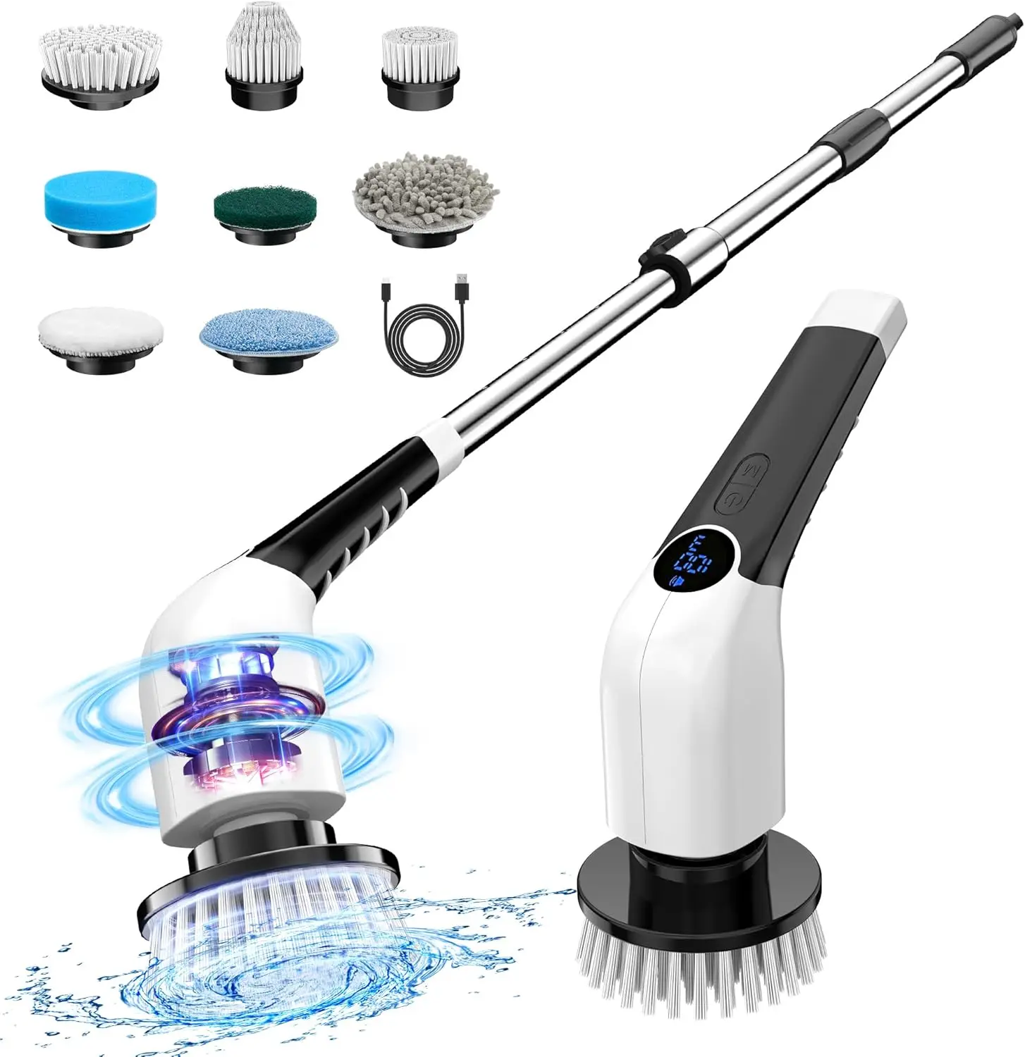 Electric Spin Scrubber, 2025 New Cordless Shower Cleaning Brush with 8 Replaceable Brush Heads, 3 Adjustable Speeds, and
Electric Spin Scrubber, 2025 New Cordless Shower Cleaning Brush with 8 Replaceable Brush Heads, 3 Adjustable Speeds, and