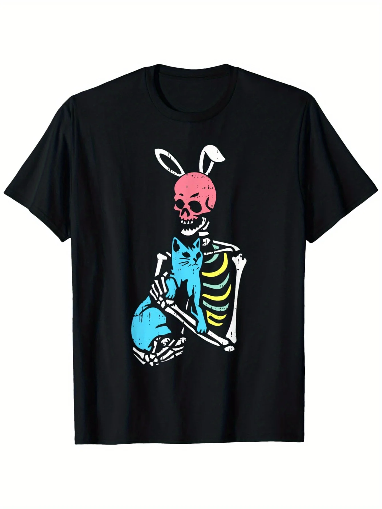 Skeleton Bunny Cat Graphic Tee Soft Cotton Unisex Casual Short Sleeve Round Neck T-Shirt
Skeleton Bunny Cat Graphic Tee Soft Cotton Unisex Casual Short Sleeve Round Neck T-Shirt