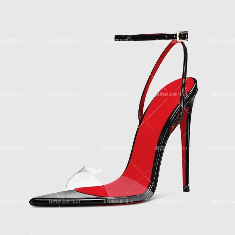 Women's fashion shoes with a buckle and slim heel, new sexy high heels, black pointed toe single shoes with exposed toes
Women's fashion shoes with a buckle and slim heel, new sexy high heels, black pointed toe single shoes with exposed toes
