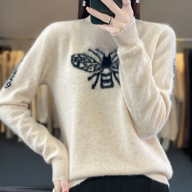 Cashmere Sweater Women's High Neck Knitted Sweater 100% Pure Wool Women's Pullover Autumn and Winter New Women's Top
Cashmere Sweater Women's High Neck Knitted Sweater 100% Pure Wool Women's Pullover Autumn and Winter New Women's Top