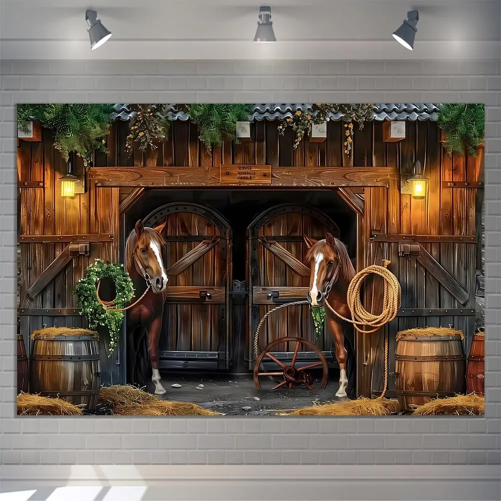 Photography Backdrop Western Cowboys Horse Machang Wooden House Background Rustic Wooden Barn House Western Party Decor Banner
Photography Backdrop Western Cowboys Horse Machang Wooden House Background Rustic Wooden Barn House Western Party Decor Banner
