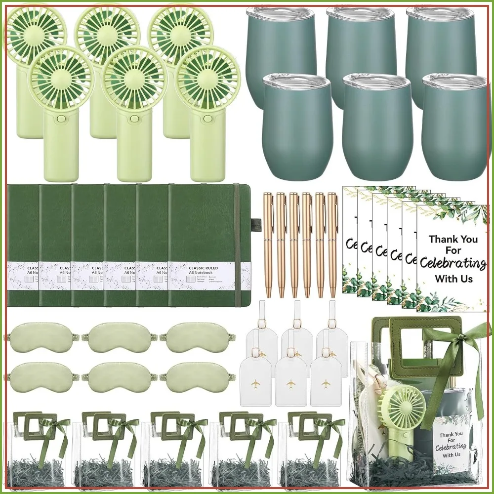6 Sets Baby Shower Prizes for Game Wedding Bridal Shower Winners Gifts Guest Favors - Luggage Tag, Handheld Fan, Cup, Notebooks, Silk Eye Mask, Ballpoint Pen, Card, Gift Bags
6 Sets Baby Shower Prizes for Game Wedding Bridal Shower Winners Gifts Guest Favors - Luggage Tag, Handheld Fan, Cup, Notebooks, Silk Eye Mask, Ballpoint Pen, Card, Gift Bags