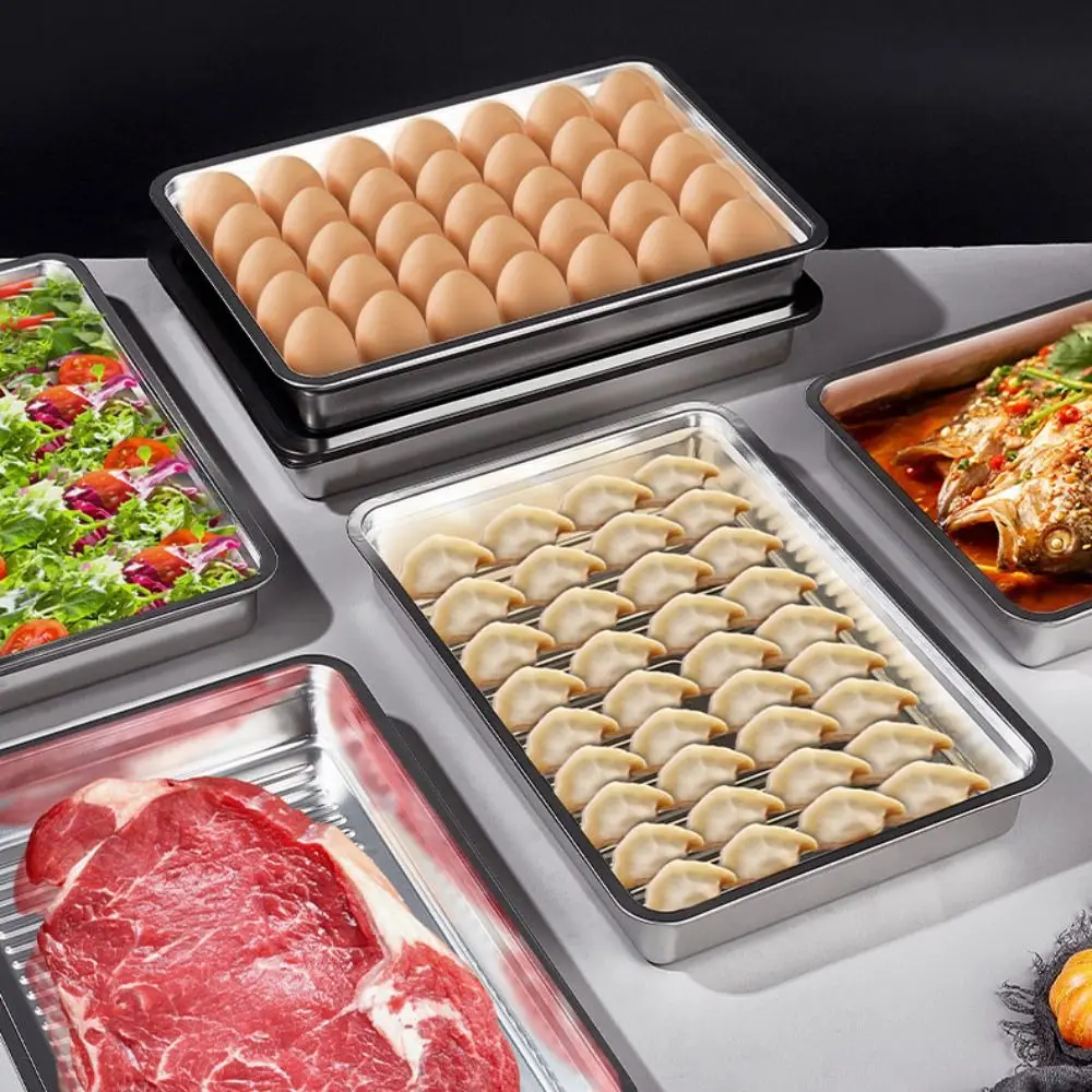 Stainless Steel Fresh-keeping Box Rectangular Non-stick Bottom Dumplings Box with Plastic Lid Large Size Prep Meal Tray BBQ
Stainless Steel Fresh-keeping Box Rectangular Non-stick Bottom Dumplings Box with Plastic Lid Large Size Prep Meal Tray BBQ