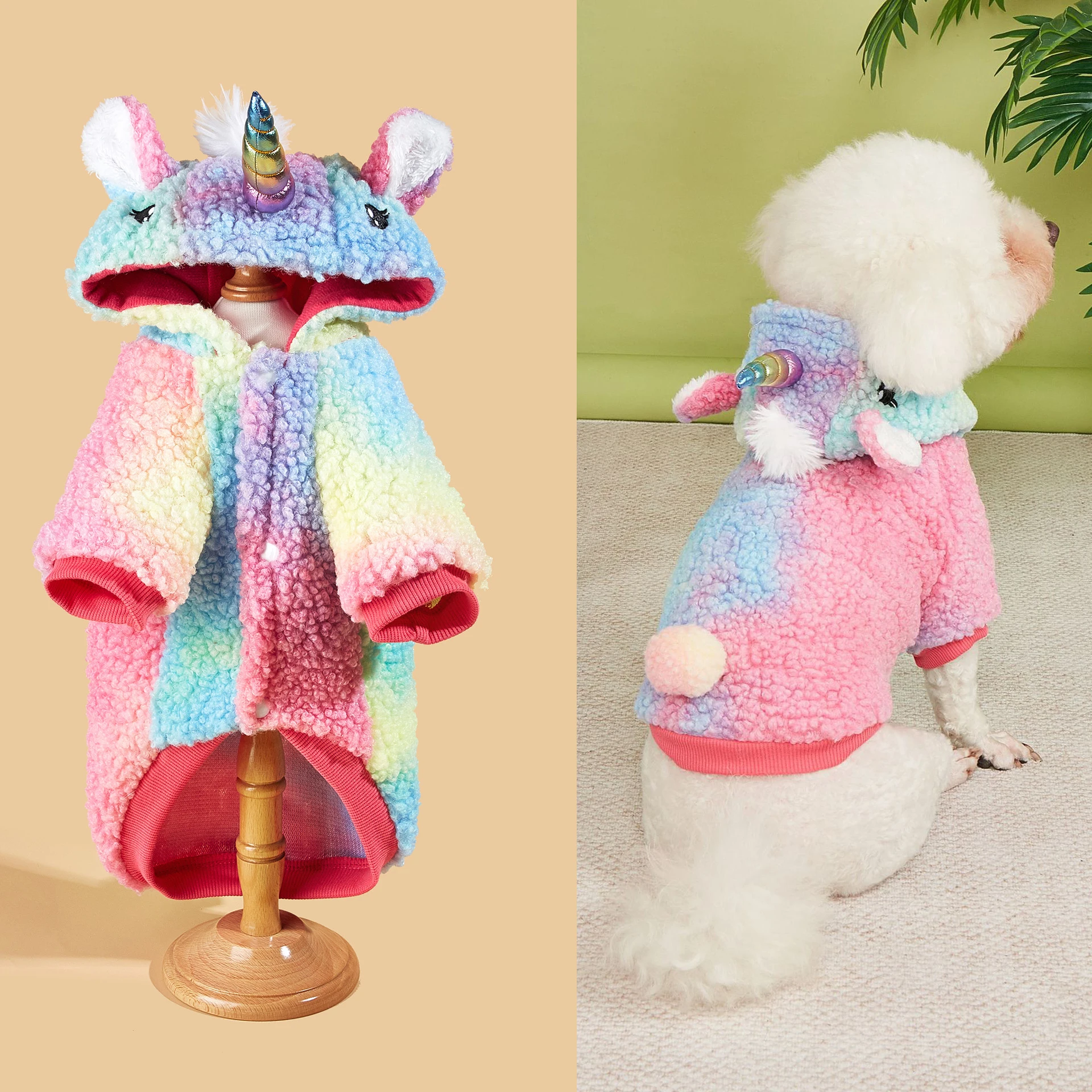 Pet Two Leg Hooded Unicorn Cosplay Clothes Soft Fleece Autumn Winter Plush Thicken Warm Dog Winter Clothes Halloween Dog Costume
Pet Two Leg Hooded Unicorn Cosplay Clothes Soft Fleece Autumn Winter Plush Thicken Warm Dog Winter Clothes Halloween Dog Costume