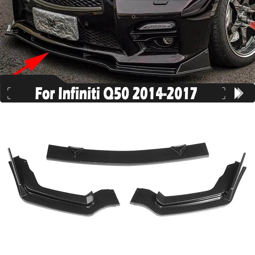3pcs Auto Front Bumper Lip Spoiler Splitters For Infiniti Q50 2014-2017 Glossy Black Lower Splitter Plate Blade Car Accessories
3pcs Auto Front Bumper Lip Spoiler Splitters For Infiniti Q50 2014-2017 Glossy Black Lower Splitter Plate Blade Car Accessories