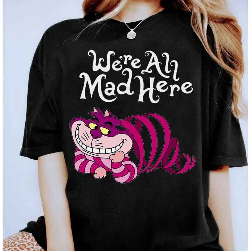Кот Чешир Диснея, Мы все сумасшедшие. Новая повседневная и модная рубашка для взрослых, подходит для мужчин и женщин, уличная одежда
Кот Чешир Диснея, Мы все сумасшедшие. Новая повседневная и модная рубашка для взрослых, подходит для мужчин и женщин, уличная одежда