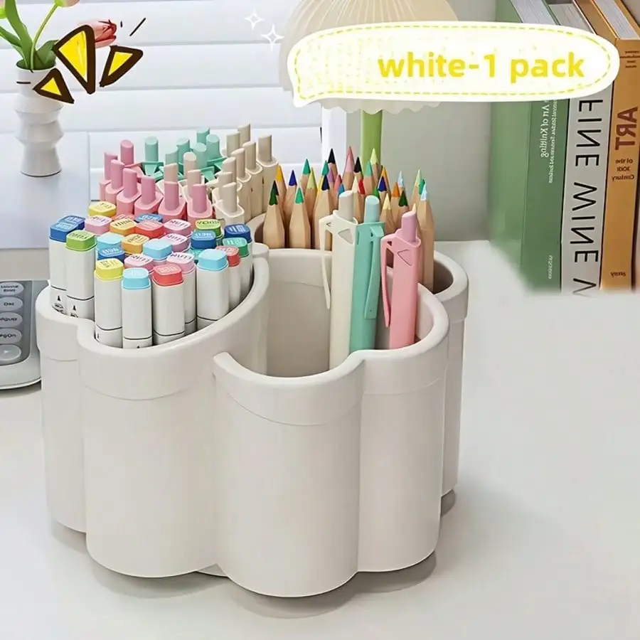 360° Rotating Desktop Organizer | 4-Tier Storage Design, Made Of PP Plastic, Space-Saving, Available In Green And Purple - Ideal For Office, School, Home Desktops, Comes With Portable Cover To Store Pens, Pencils, Makeup Brushes
360° Rotating Desktop Organizer | 4-Tier Storage Design, Made Of PP Plastic, Space-Saving, Available In Green And Purple - Ideal For Office, School, Home Desktops, Comes With Portable Cover To Store Pens, Pencils, Makeup Brushes