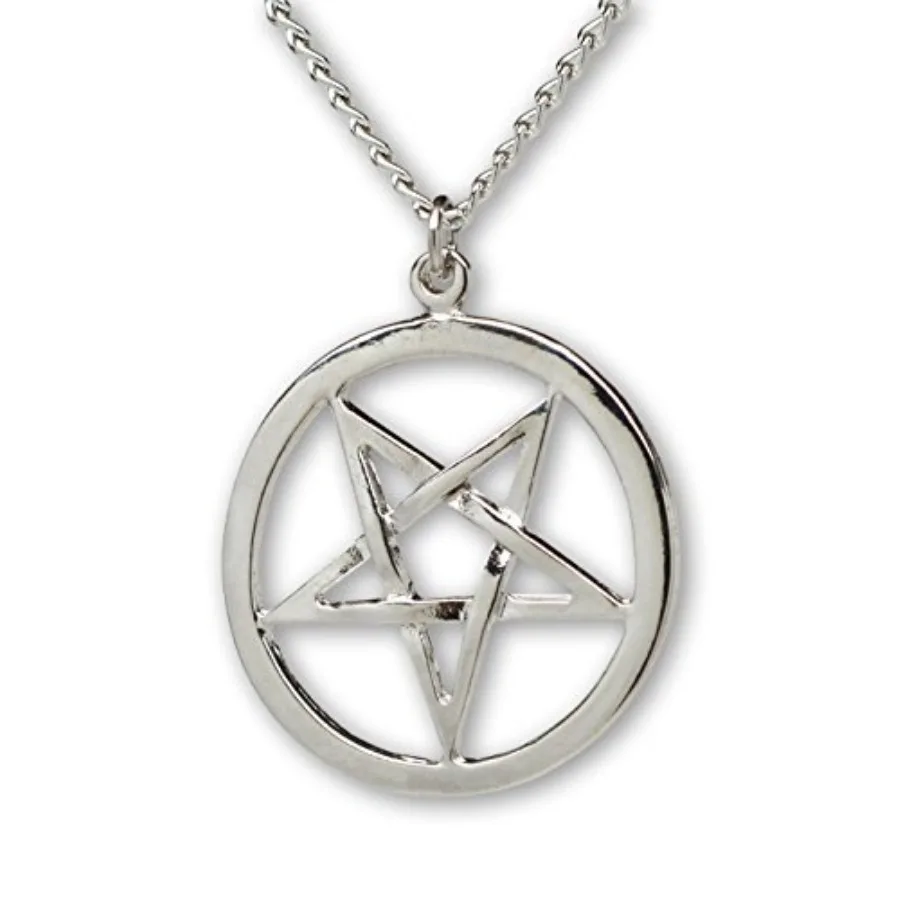 Real Metal Inverted Pentacle Pentagram Satanic Polished Silver Finish Pendant Necklace
Real Metal Inverted Pentacle Pentagram Satanic Polished Silver Finish Pendant Necklace