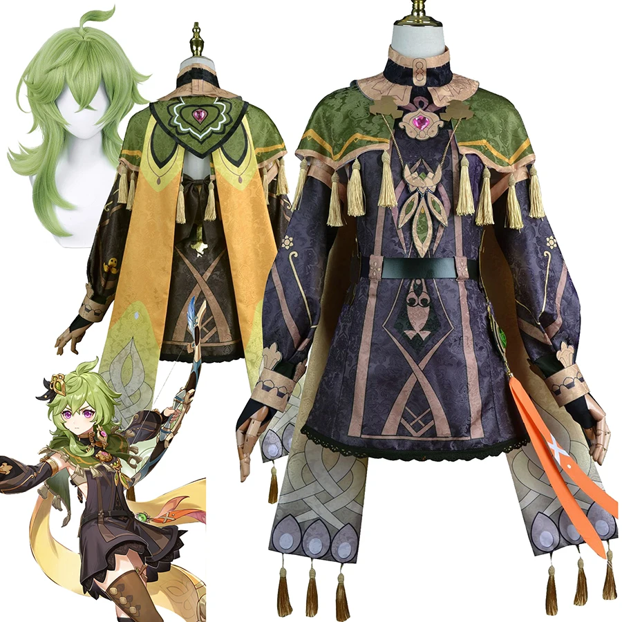 Game Genshin Impact Cosplay Collei Costume Uniform Green Wig Genshin Sumeru Collei Cosplay Dress Women Halloween Party Suit
Game Genshin Impact Cosplay Collei Costume Uniform Green Wig Genshin Sumeru Collei Cosplay Dress Women Halloween Party Suit