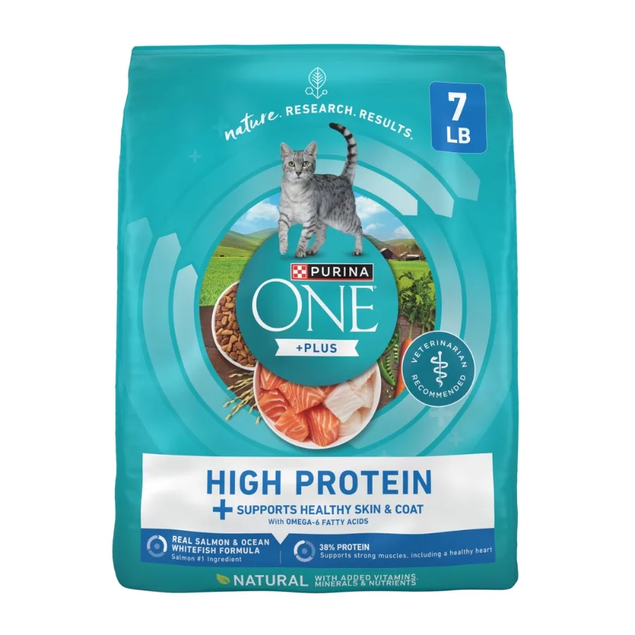 Plus Natural High Protein Dry Cat Food Salmon and Ocean Whitefish Skin and Coat Health Formula, 7 lb Bag
Plus Natural High Protein Dry Cat Food Salmon and Ocean Whitefish Skin and Coat Health Formula, 7 lb Bag