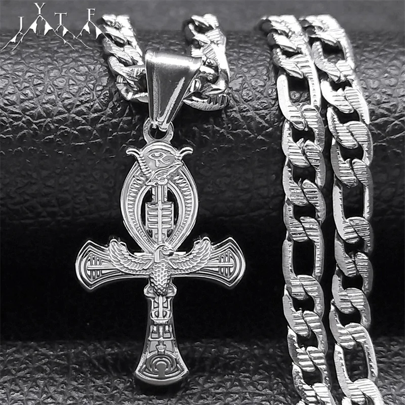 Egyptian Ankh Cross Eye of Horus Egypt Protection Necklaces Men Stainless Steel Amulet Necklace Jewelry Boyfriend Gift NZZ519S05
Egyptian Ankh Cross Eye of Horus Egypt Protection Necklaces Men Stainless Steel Amulet Necklace Jewelry Boyfriend Gift NZZ519S05