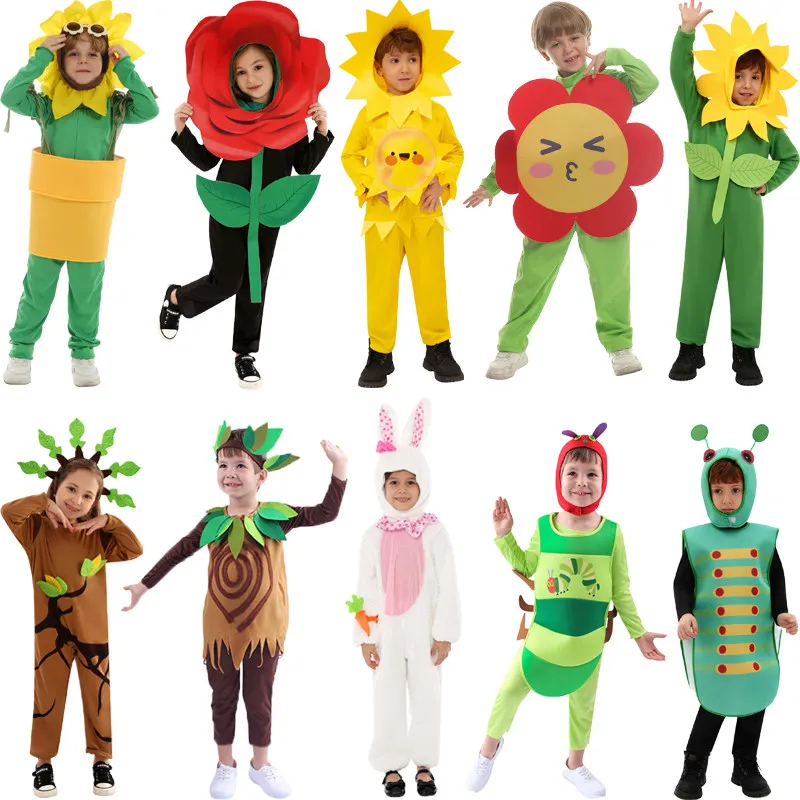 3-10 Years Old Flower/Plant/Animal Cosplay Costume Set Sunflower Rose Tree Rabbit Caterpillar Outfit for Halloween Carnival
3-10 Years Old Flower/Plant/Animal Cosplay Costume Set Sunflower Rose Tree Rabbit Caterpillar Outfit for Halloween Carnival