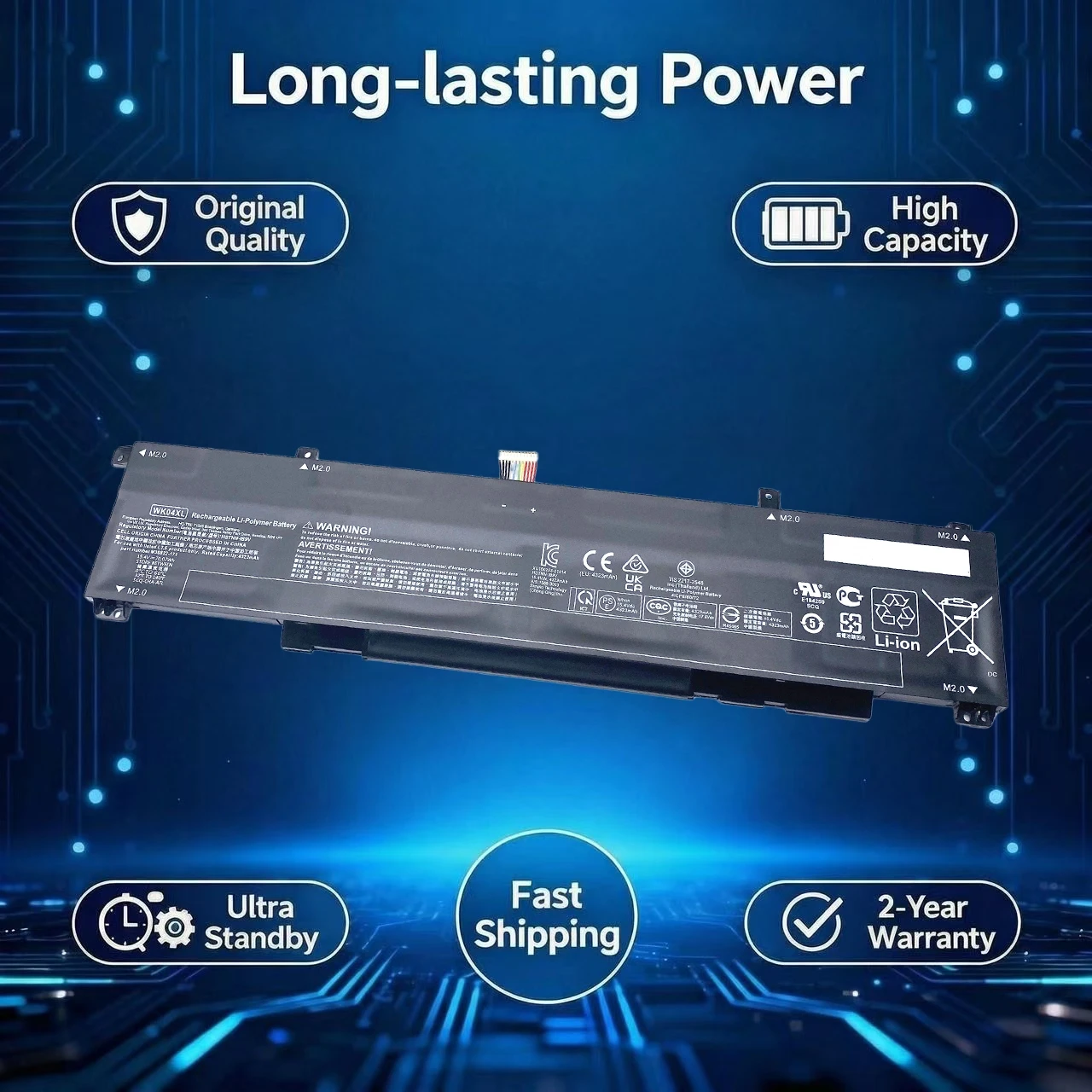 Original WK04XL Laptop Battery For HP Omen 16 17 7 8 Victus Pro TPN-Q263 Q264 M41640-AC1 HSTNN-OB21 TPN-Q265 TPN-Q266 TPN-Q280
Original WK04XL Laptop Battery For HP Omen 16 17 7 8 Victus Pro TPN-Q263 Q264 M41640-AC1 HSTNN-OB21 TPN-Q265 TPN-Q266 TPN-Q280