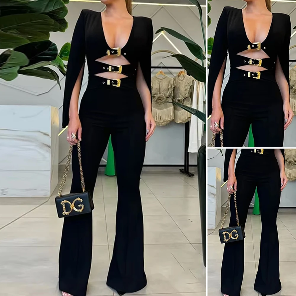 Mia Muse Boutique Летние модные комбинезоны для взрослых Vibe с вырезом и длинными рукавами с v-образным вырезом Полная длина Формальные комбинезоны для женщин
Mia Muse Boutique Летние модные комбинезоны для взрослых Vibe с вырезом и длинными рукавами с v-образным вырезом Полная длина Формальные комбинезоны для женщин