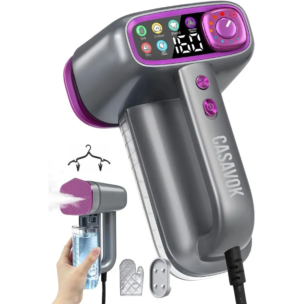 Portable 2-in-1 Steamer and Iron with 160ml Tank and Dual-Layer Heated Plate for Clothes
Portable 2-in-1 Steamer and Iron with 160ml Tank and Dual-Layer Heated Plate for Clothes