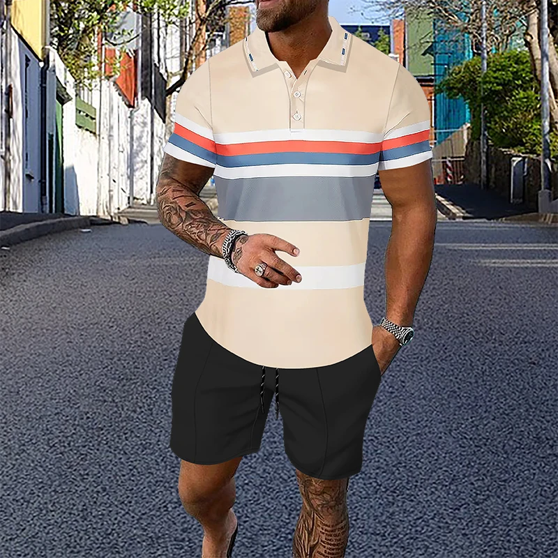 Men's short sleeved set street casual sportswear 2024 summer outdoor jogging training suit, polo shirt top+ shorts 2-piece set
Men's short sleeved set street casual sportswear 2024 summer outdoor jogging training suit, polo shirt top+ shorts 2-piece set