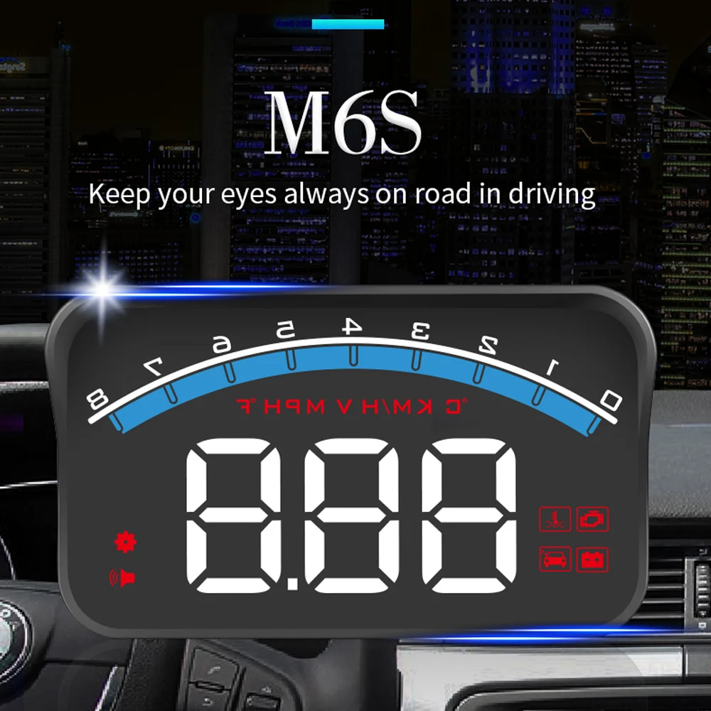 HUD Display Auto Electronic M6S Windshield Screen Projector Speedometer OBD2 Car Head Up Display Digital Security Alarm
HUD Display Auto Electronic M6S Windshield Screen Projector Speedometer OBD2 Car Head Up Display Digital Security Alarm