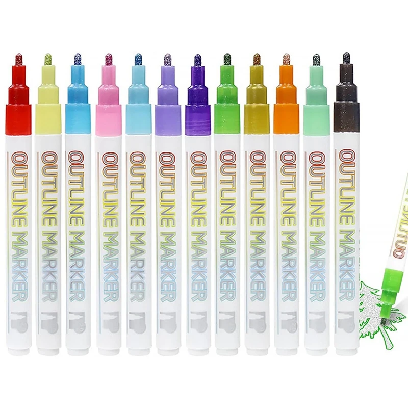 Metallic Outline Paint Markers, Shimmer Outline Markers Pens, Signature Metallic Outline Paint Markers Durable Easy To Use
Metallic Outline Paint Markers, Shimmer Outline Markers Pens, Signature Metallic Outline Paint Markers Durable Easy To Use