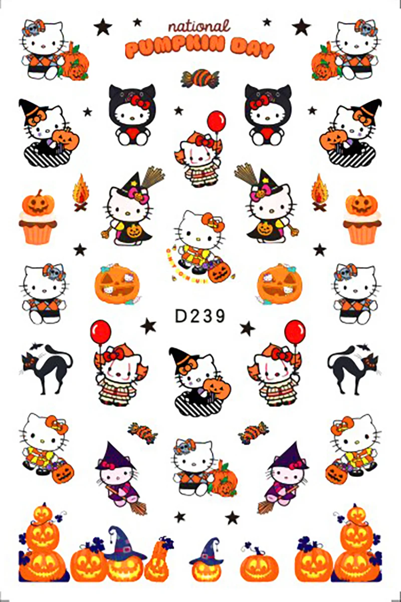 Sanrio 3D Hello Kitty Cartoon Nail Stickers Halloween Horror Nail Decoration Cute Kuromi Melody Nail Decals Nail Accessories
Sanrio 3D Hello Kitty Cartoon Nail Stickers Halloween Horror Nail Decoration Cute Kuromi Melody Nail Decals Nail Accessories