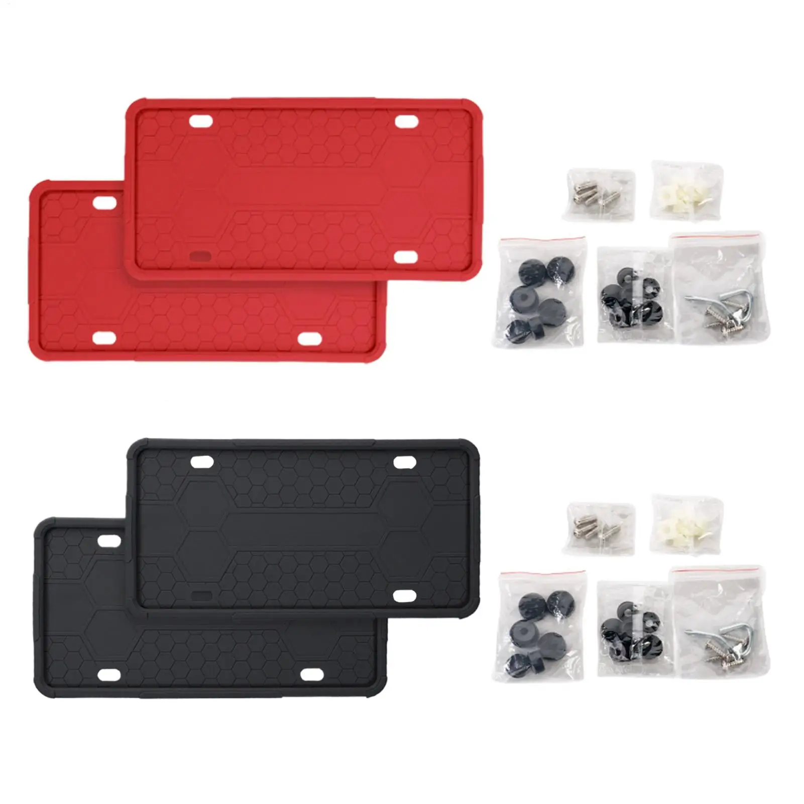 License Plate Frames Silicone Weatherproof Bracket 2-Piece Front Back License Plate Frame for Truck Vehicle Pickup SUV Front
License Plate Frames Silicone Weatherproof Bracket 2-Piece Front Back License Plate Frame for Truck Vehicle Pickup SUV Front