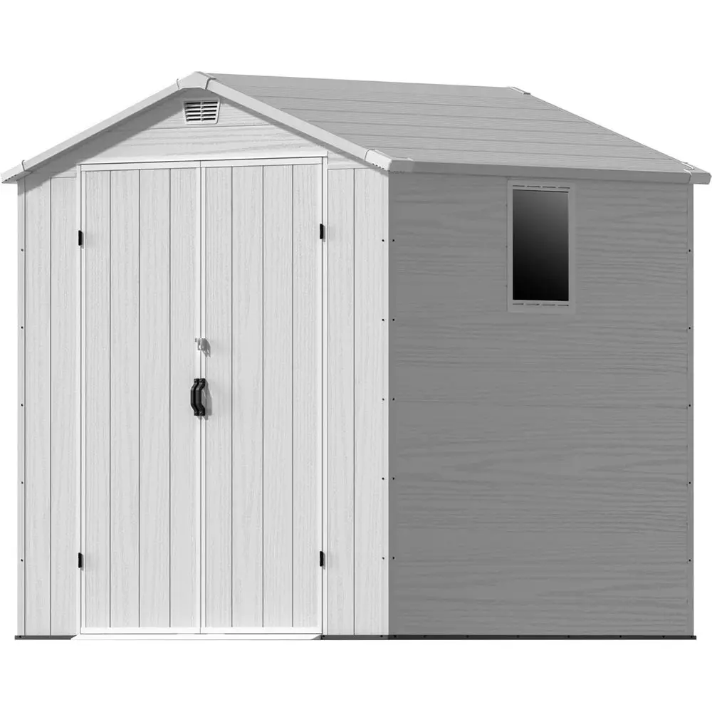 6x6 Outdoor Plastic Storage Shed with Lockable Door, Window, and Floor - Easy Assembly for Garden or Backyard, Light Gray
6x6 Outdoor Plastic Storage Shed with Lockable Door, Window, and Floor - Easy Assembly for Garden or Backyard, Light Gray