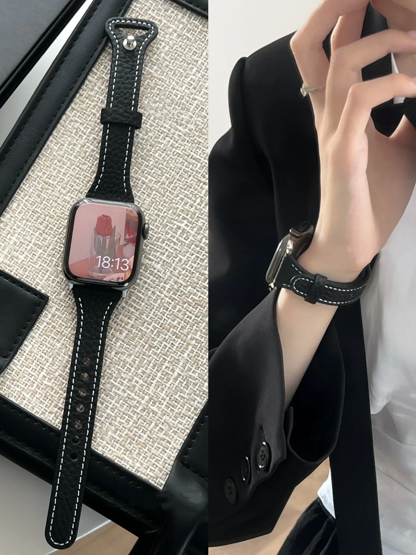 Nice leather loop For Apple Watch band women 10/9/8/7/6/5/4 38mm 40mm 41mm 42mm 44mm 45mm 46mm 49mm Strap
Nice leather loop For Apple Watch band women 10/9/8/7/6/5/4 38mm 40mm 41mm 42mm 44mm 45mm 46mm 49mm Strap