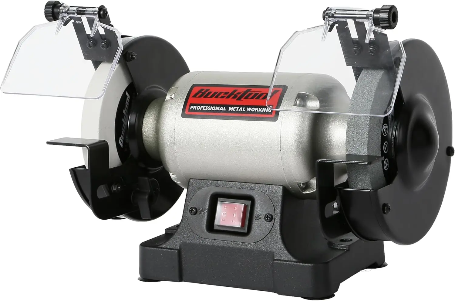 6-Inch Low-Speed Bench Grinder with Dual Grit Wheels and Safety Shield
6-Inch Low-Speed Bench Grinder with Dual Grit Wheels and Safety Shield