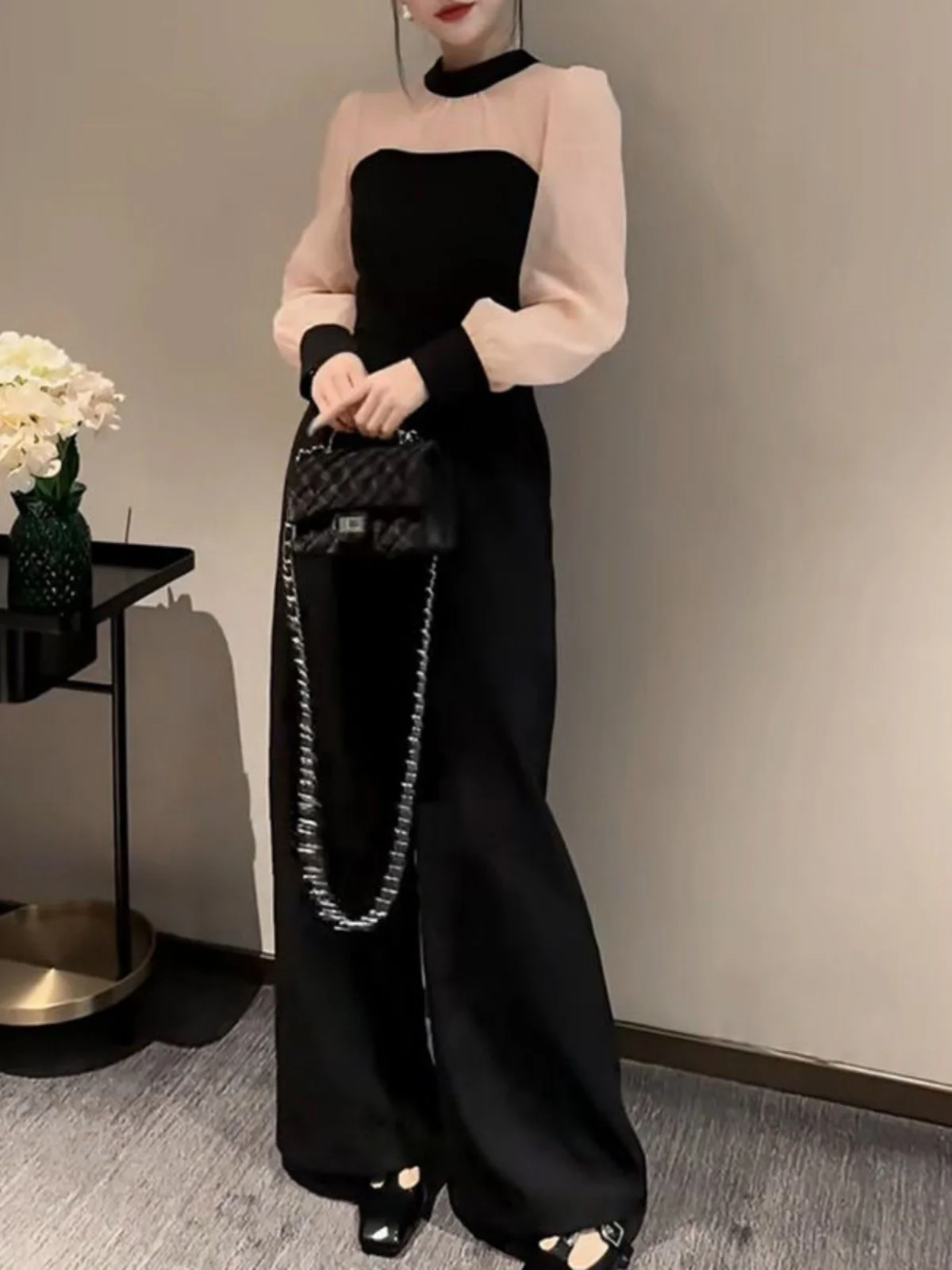 Ele Faionable Long Sve Slim Fit Dr And Pants Set High Quali Splicing Design for Succful Women in Early Spring
Ele Faionable Long Sve Slim Fit Dr And Pants Set High Quali Splicing Design for Succful Women in Early Spring