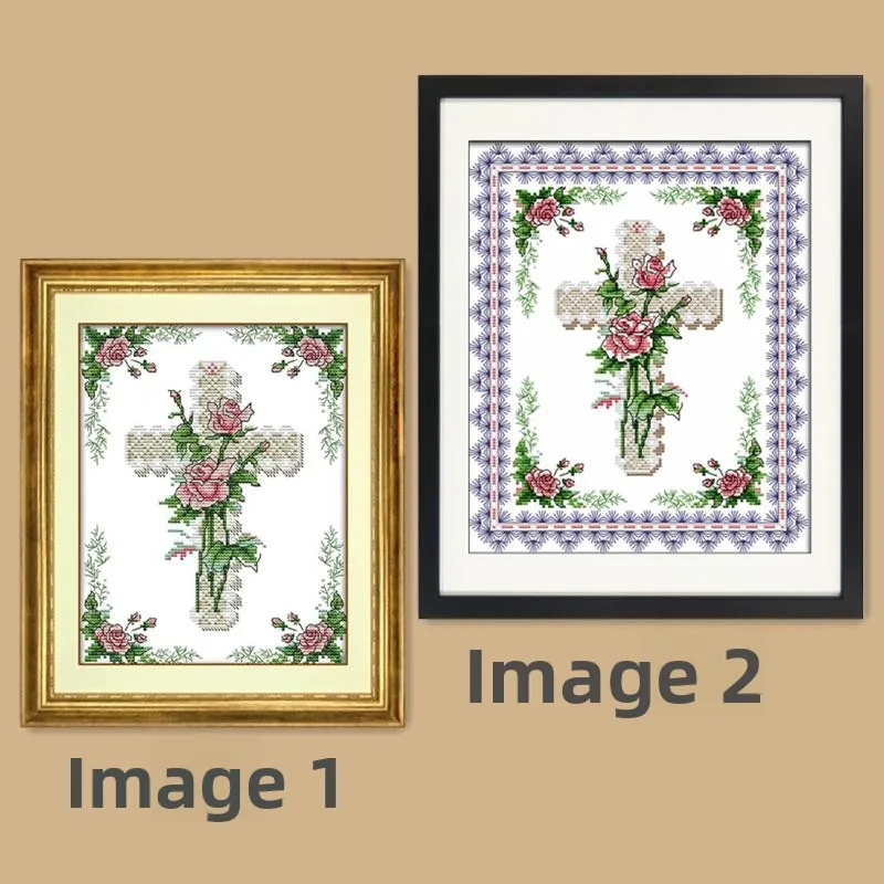 Simple Modern Cross Stitch Kit No Frame Rose And Cross Print Small Size Precise Cotton Fabric Home Decor Living Room
Simple Modern Cross Stitch Kit No Frame Rose And Cross Print Small Size Precise Cotton Fabric Home Decor Living Room