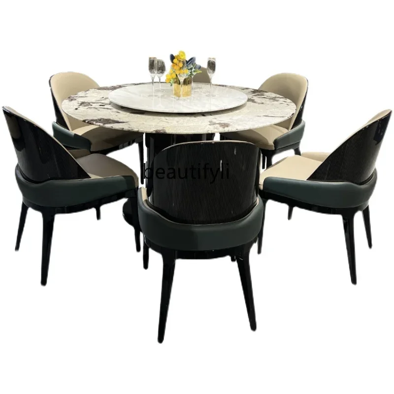 Modern Simple Home Solid Wood Dining Table Dining Chair Combination Large Apartment Mild Luxury Marble round Table
Modern Simple Home Solid Wood Dining Table Dining Chair Combination Large Apartment Mild Luxury Marble round Table