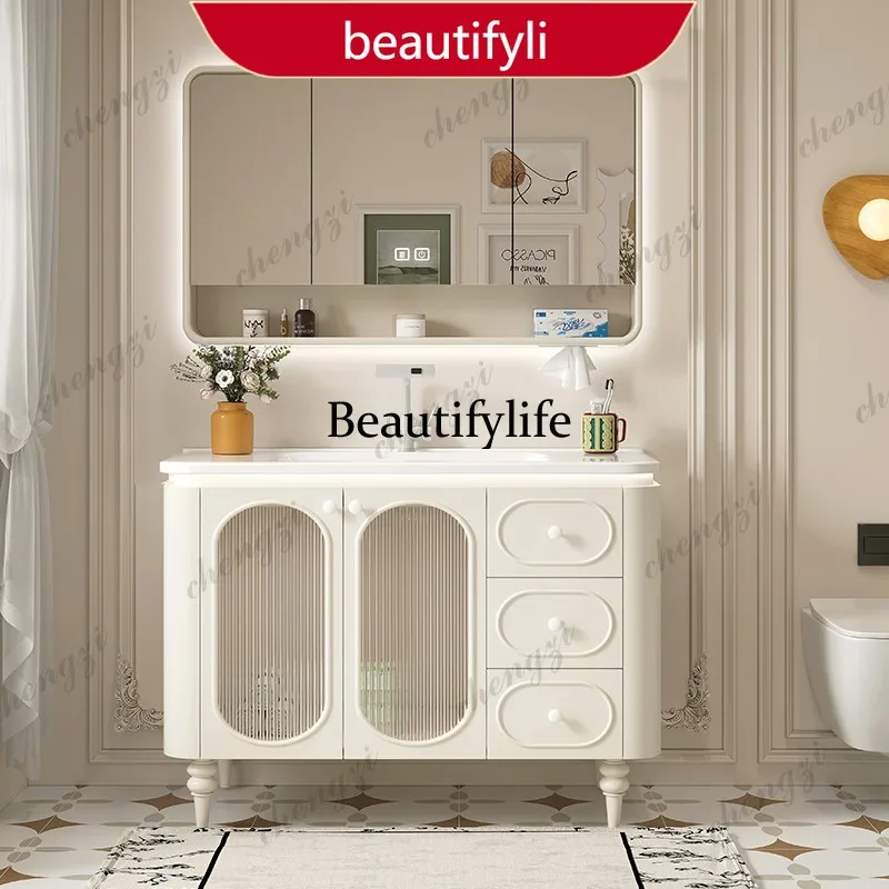 01A Modern Minimalist White Bathroom Cabinets Ceramic Integrated Basin Solid Wood Floor Vanity Cabinet with Sink Bathroom Furnit
01A Modern Minimalist White Bathroom Cabinets Ceramic Integrated Basin Solid Wood Floor Vanity Cabinet with Sink Bathroom Furnit