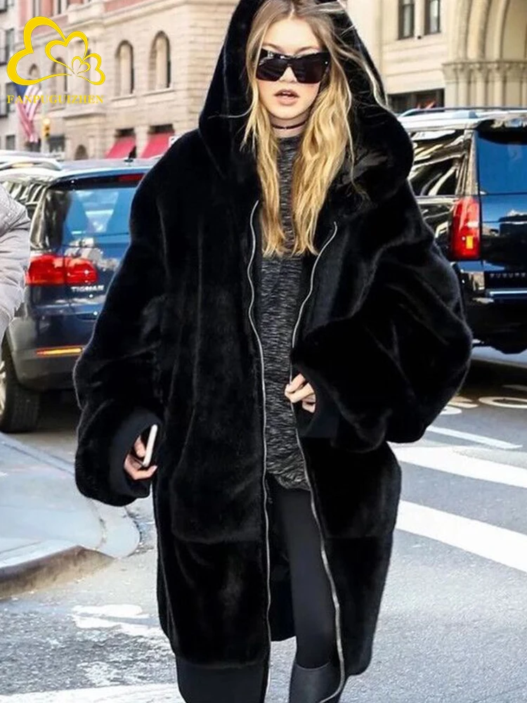 Thickened Faux Mink Coat Women Winter Clothes New Jacket Version Loose Imitation Rabbit Fur Plush Hooded Fur Coat
Thickened Faux Mink Coat Women Winter Clothes New Jacket Version Loose Imitation Rabbit Fur Plush Hooded Fur Coat