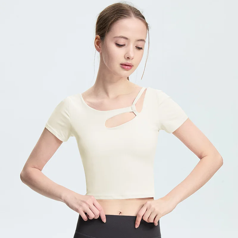 Woman Yoga Water-drop hollowed-out Design One-piece Fixed Cup Short Sleeve Shock-proof Chest Pad T-shirt Fitness Gym Workout Top
Woman Yoga Water-drop hollowed-out Design One-piece Fixed Cup Short Sleeve Shock-proof Chest Pad T-shirt Fitness Gym Workout Top