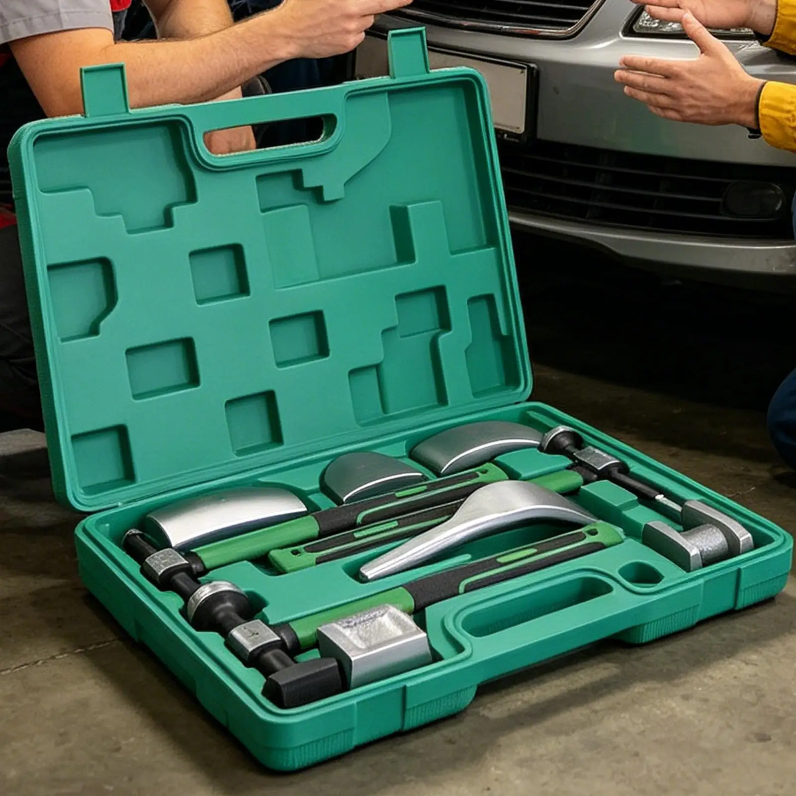 9 PCS Auto Body Steel Manual Repair Tool Kit, Sheet Metal Lining Irons, Sheet Metal Dent Repair Kit ,sheet metal hammer
9 PCS Auto Body Steel Manual Repair Tool Kit, Sheet Metal Lining Irons, Sheet Metal Dent Repair Kit ,sheet metal hammer