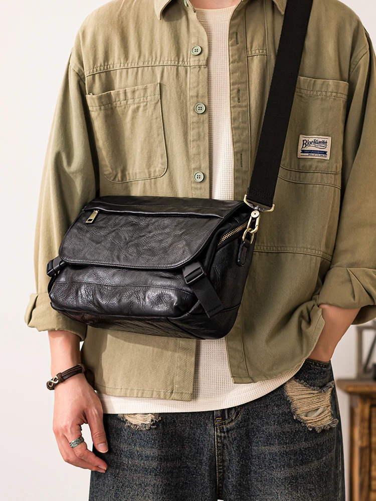 PNDME designer handmade genuine leather large-capacity men's black shoulder bag outdoor travel cow leather tablet crossbody bag
PNDME designer handmade genuine leather large-capacity men's black shoulder bag outdoor travel cow leather tablet crossbody bag