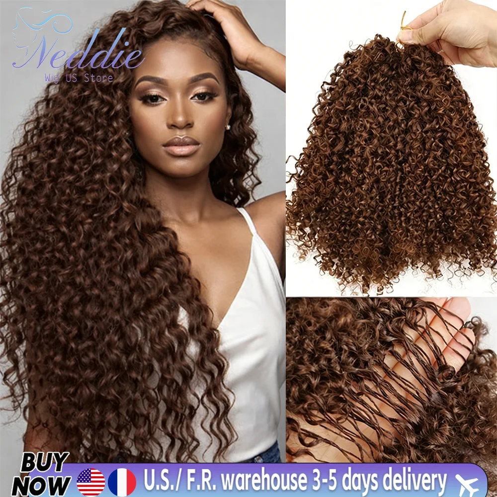 Curly #4 Chocolate Brown Crochet Human Hair Bundles Quick Weave Knotless Hair Extensions Deep Wave Feather Braiding Hair For Boho 60g/Pack
Curly #4 Chocolate Brown Crochet Human Hair Bundles Quick Weave Knotless Hair Extensions Deep Wave Feather Braiding Hair For Boho 60g/Pack