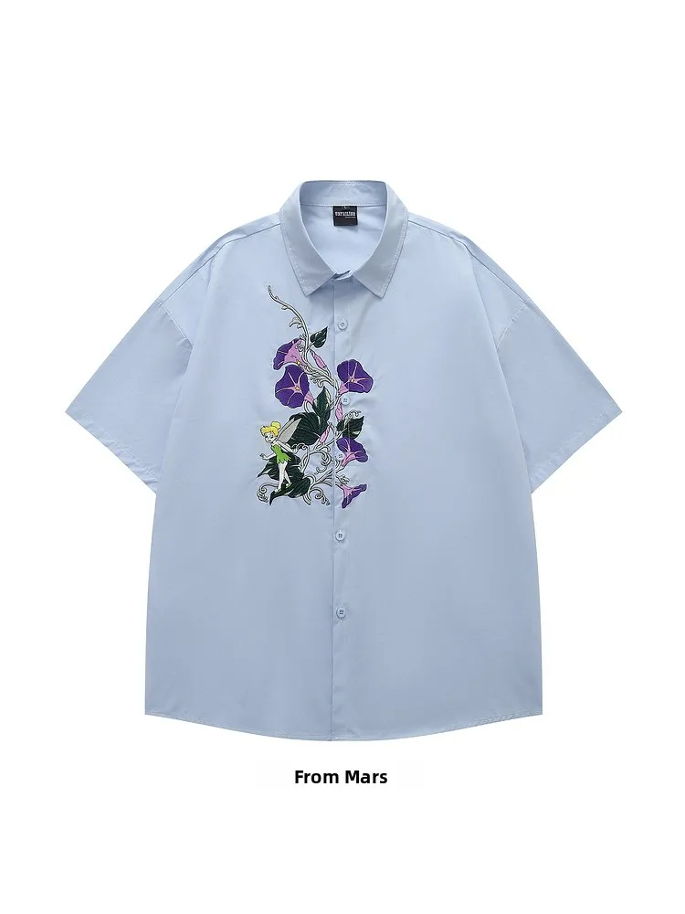 Loose ort Sve Embroidered Floral irt from Climbing Bellflower Japanese Sle Fun Summer Casual irt
Loose ort Sve Embroidered Floral irt from Climbing Bellflower Japanese Sle Fun Summer Casual irt