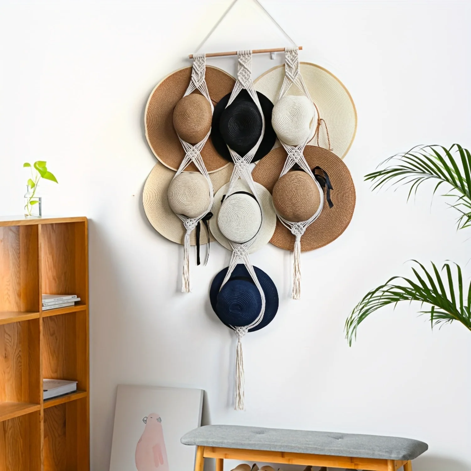 Artfully Crafted Bohemian Style Hat Rack - Space-Saving Hand-Woven Hat Organizer for Fashionable Display - Perfect for Bohemian
Artfully Crafted Bohemian Style Hat Rack - Space-Saving Hand-Woven Hat Organizer for Fashionable Display - Perfect for Bohemian