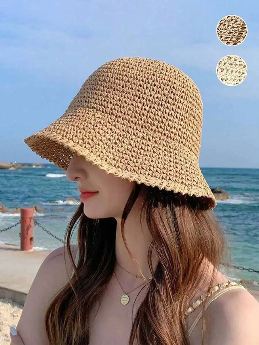 Classic Hollow Straw Hat Women Breathable Foldable Wide Brim Sun Protection Hat For Beach Travel Outdoor
Classic Hollow Straw Hat Women Breathable Foldable Wide Brim Sun Protection Hat For Beach Travel Outdoor