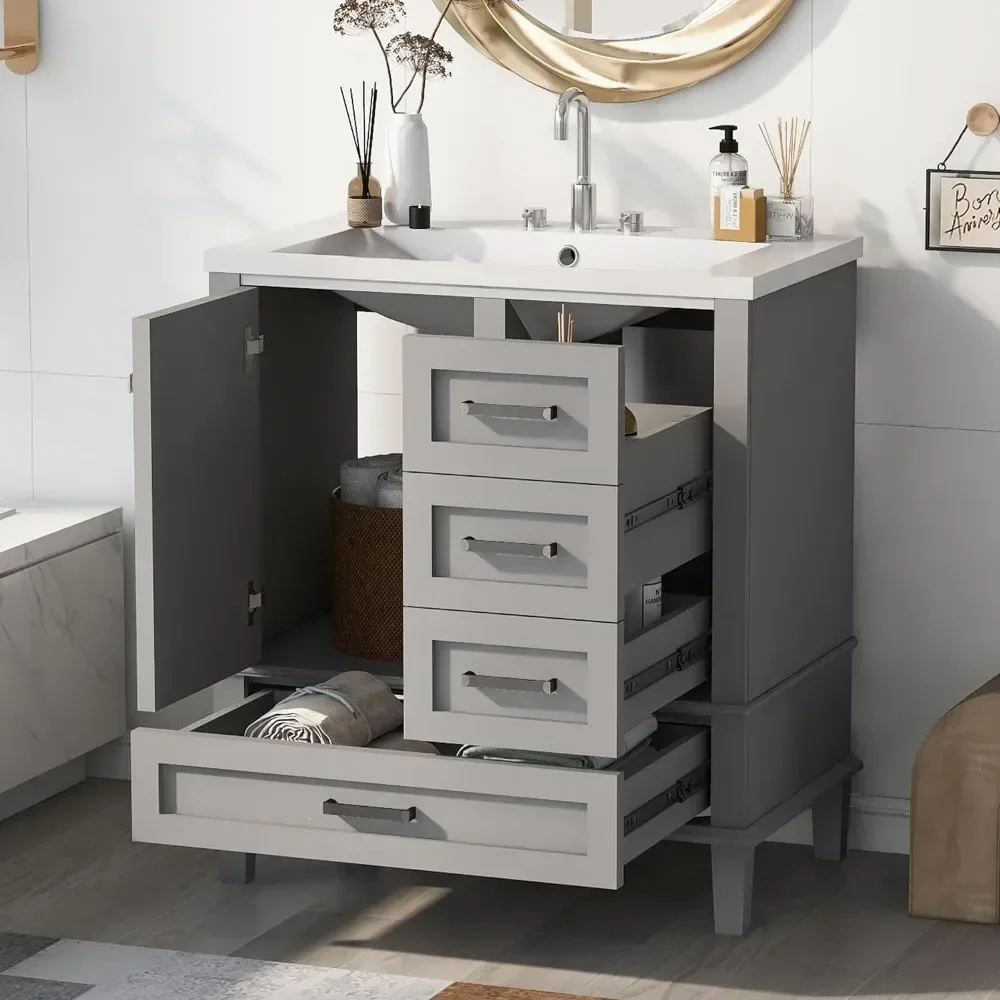 Merax 30 Inch Bathroom Vanity with Sink Top Combo, Modern Cabinet with Soft Closing Door & 3 Storage Drawers, Grey
Merax 30 Inch Bathroom Vanity with Sink Top Combo, Modern Cabinet with Soft Closing Door & 3 Storage Drawers, Grey