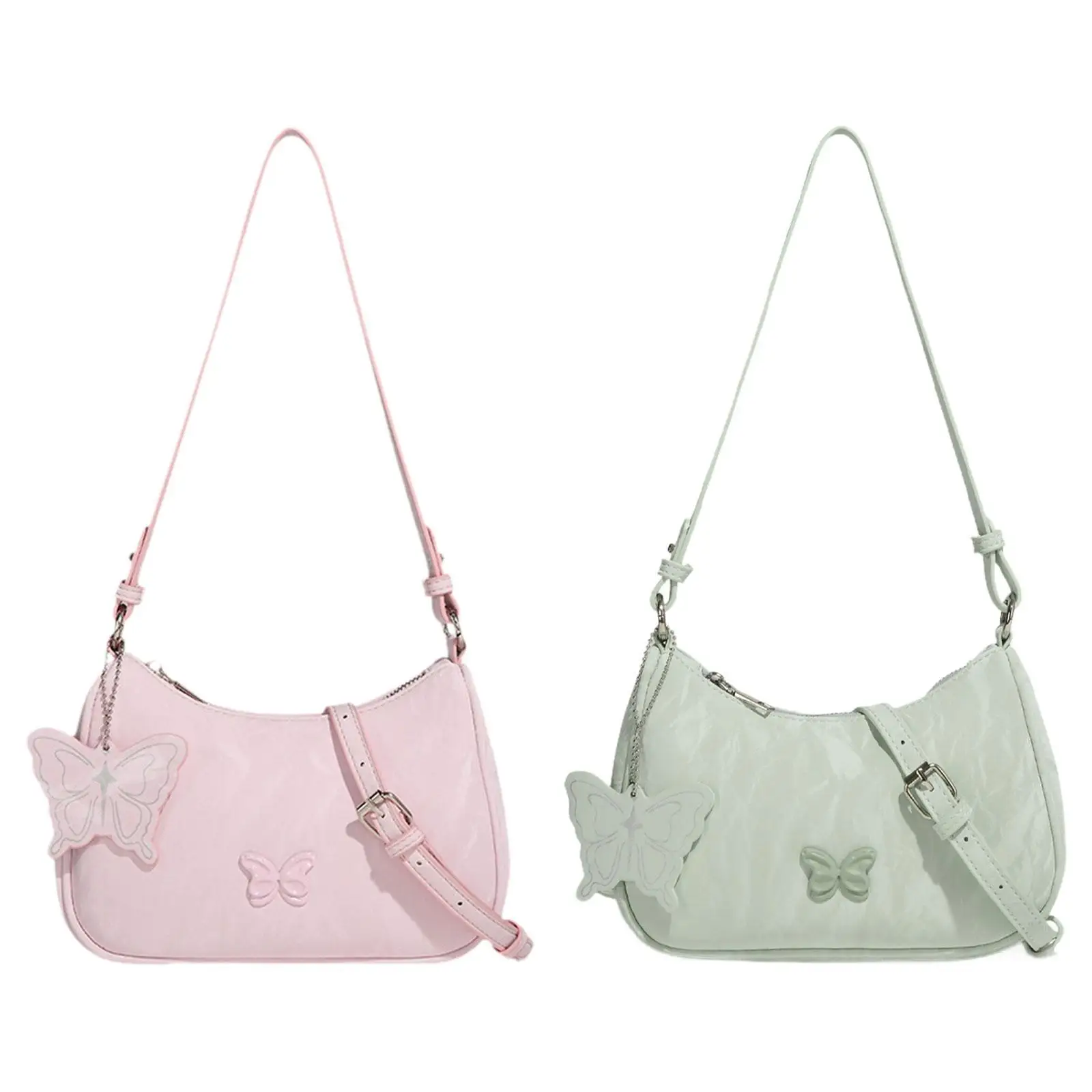 Women Underarm Bag PU Leather with Butterfly Decoration Stylish Shoulder Bag 
Women Underarm Bag PU Leather with Butterfly Decoration Stylish Shoulder Bag