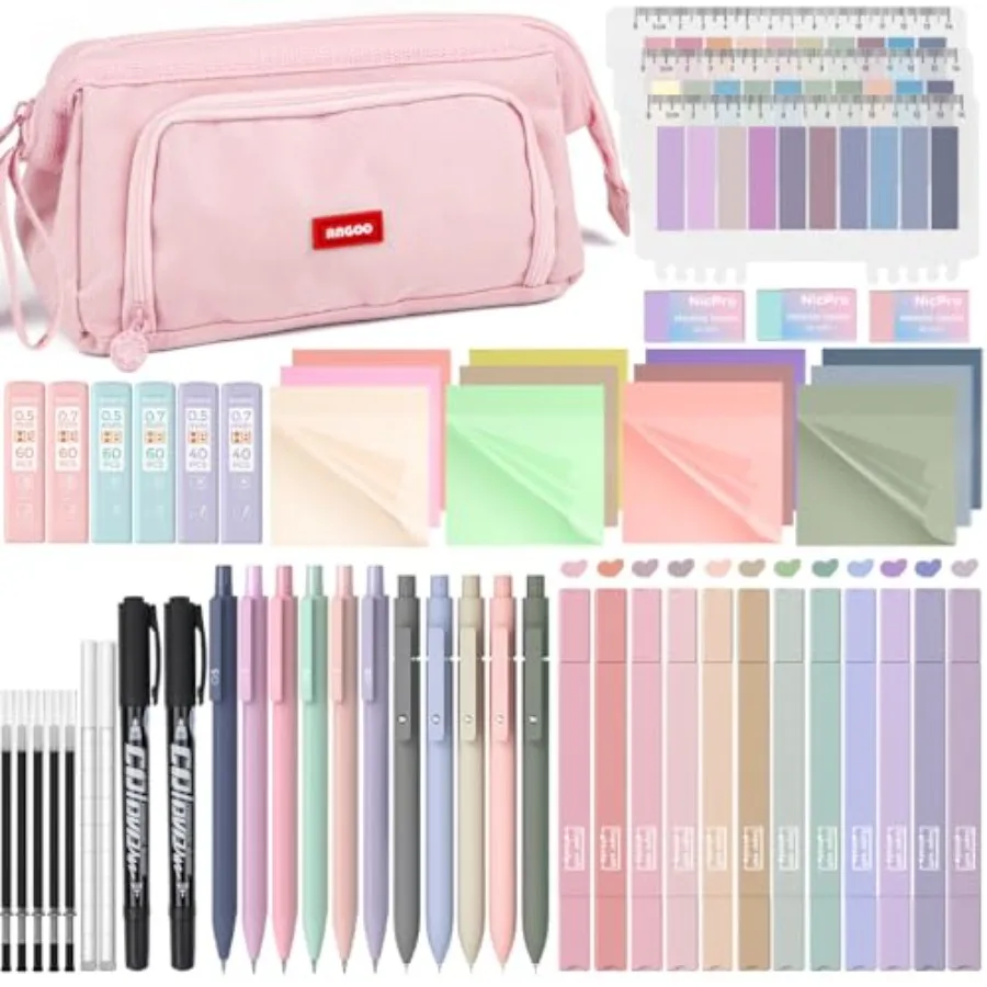 57 PCS Aesthetic Book Annotation Kit with Pen Case, 12 Dual Highlighters, 5 Gel Pens, 6 Mechanical Pencil, 2 Markers 1200PCS Tr
57 PCS Aesthetic Book Annotation Kit with Pen Case, 12 Dual Highlighters, 5 Gel Pens, 6 Mechanical Pencil, 2 Markers 1200PCS Tr