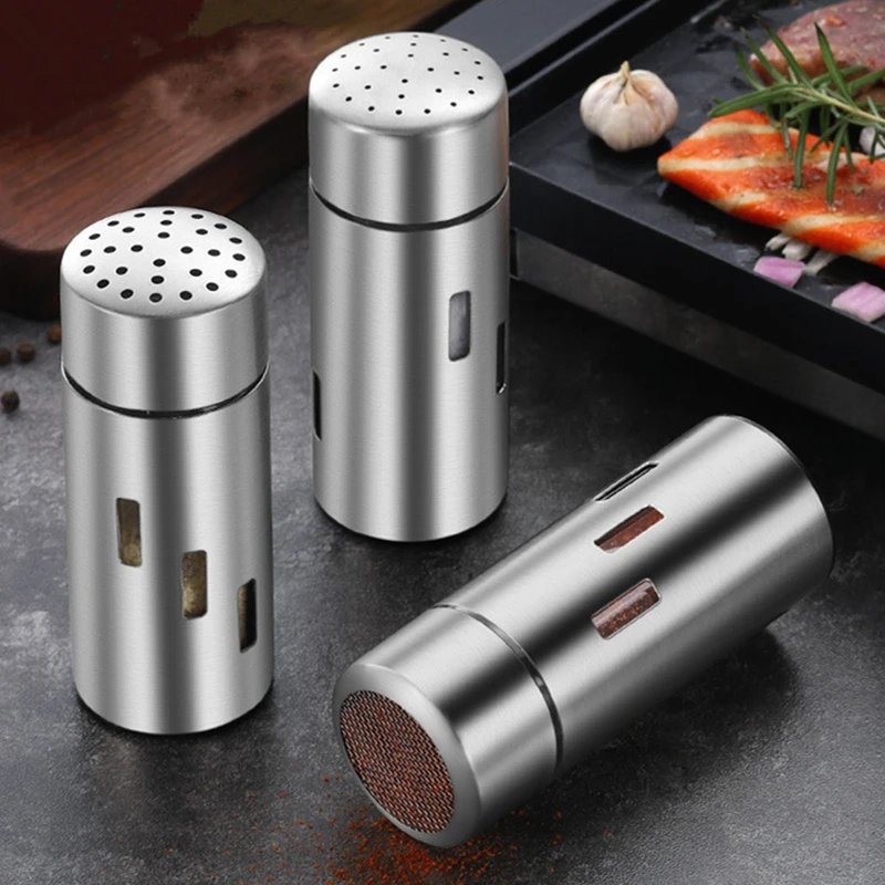 Stainless Steel Spice Jars Barbecue Salt Pepper Sugar Shaker Seasoning Bottle Can Container Organizer Kitchen Accessories
Stainless Steel Spice Jars Barbecue Salt Pepper Sugar Shaker Seasoning Bottle Can Container Organizer Kitchen Accessories