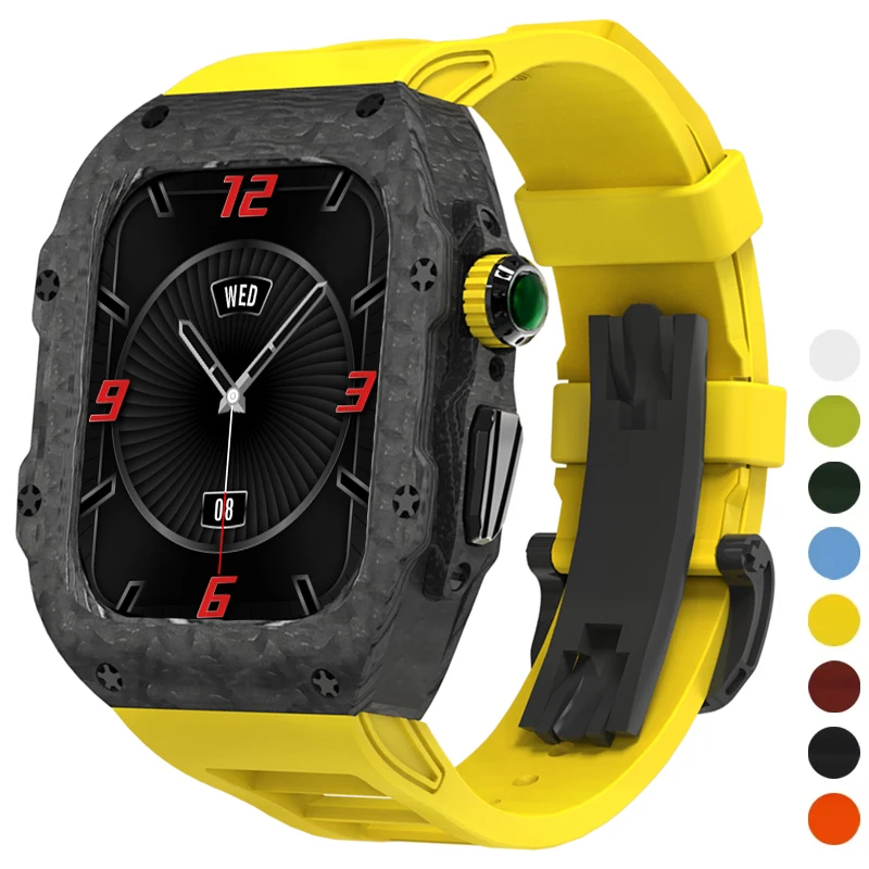 Чехол из углеродного волокна для Apple Watch S10, 46 мм, комплект модификации, резиновый ремешок, спортивный для AppleI Watch 44 45 49 мм, роскошный ремонтный мод
Чехол из углеродного волокна для Apple Watch S10, 46 мм, комплект модификации, резиновый ремешок, спортивный для AppleI Watch 44 45 49 мм, роскошный ремонтный мод