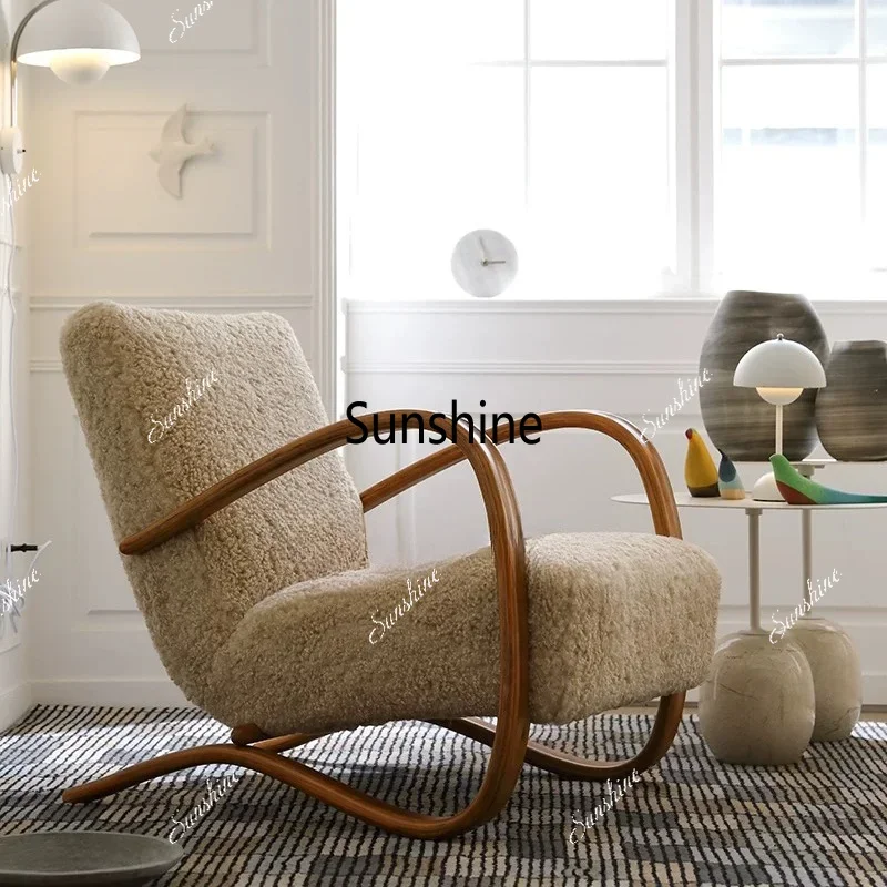 French retro style double armrest lamb chair living room single sofa
French retro style double armrest lamb chair living room single sofa