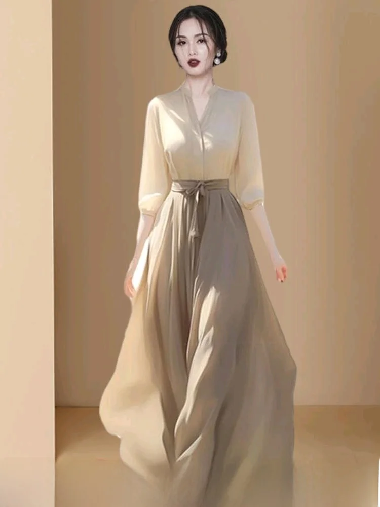 Ele Chiffon Dr Set High Quali Long Sve Korean Sle for Autumn Spring And Winter Faionable Women's Clothing
Ele Chiffon Dr Set High Quali Long Sve Korean Sle for Autumn Spring And Winter Faionable Women's Clothing