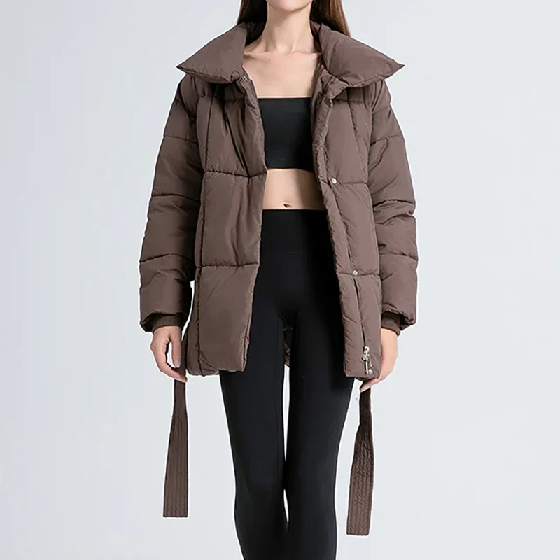Mock Neck Parkas Lace Up Coats Casual Warm Solid Cotton-padded Jacket Loose Cotton Jacket Women Fall Winter clothes women
Mock Neck Parkas Lace Up Coats Casual Warm Solid Cotton-padded Jacket Loose Cotton Jacket Women Fall Winter clothes women